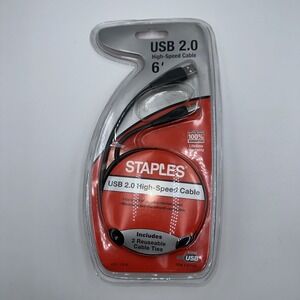 Staples USB 2.0 High Speed Printer Cable 6 ft - 20 Guage New in Original Package